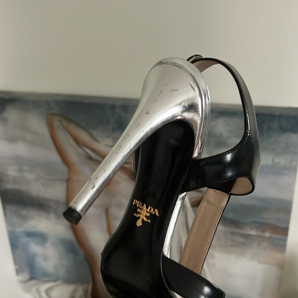 Prada heels 😍 black silver size 38.5 - Picture 8 of 8